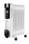 Oil Filled Radiator Free Standing – Electric Heater Energy Efficient – Low Energy Electric Heater – 9 Fin, 2500W, 3 Heat Settings – White, Electric Radiator – by Nuovva