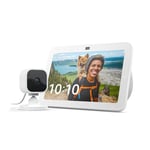 Echo Show 8 (3rd generation) | Glacier White + Blink Mini Indoor smart security camera | White, Works with Alexa - Smart Home Starter Kit