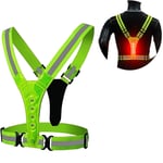 Gilet de Sécurité, Gilets Réfléchissant Réglable Elastique Gilet de Sécurité pour La Course, Le Vélo, La Moto, Adultes et Enfants (Vert)