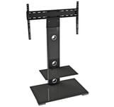 AVF TV Stand With Storage in Black - Up to 65 Inch TV Unit Glass - 70cm Wide