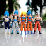 5-pack Goku Action Figure-serie Anime Dragon Ball-karaktärer Goku Leksaker för Samling och Present Blue