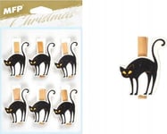 Mfp Papper Träspänne Halloween Katt 6 St/4,8Cm Xc20191499 8885985