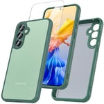 ottpluscase for Samsung A14 Case, Samsung Galaxy A14 4G/5G Case with Screen Protector Military Grade Shockproof Translucent Hard Back with Camera Protection Cover for Samsung A14 Phone Case -Green