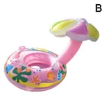 Kids Inflatable Mushroom Swimming Ring Colorful Pool Seat Float B Pink