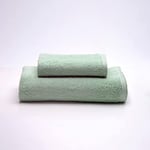 Sancarlos – Set of 2 Ocean Washbasin and Shower Towels, Powder Green, 100% Cotton, 550 g/m2