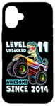 iPhone 16 Plus Level 11 Unlocked T Rex Monster Truck Dinosaur 11th Birthday Case