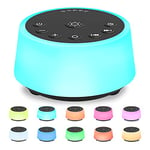 Color Noise Sound Machines with 10 Colors Night Light 25 Soothing Sounds and Sleep White Noise Machine 32 Volume Levels 5 Timers Adjustable Brightness Memory Function for Adults Kids Baby (Black)