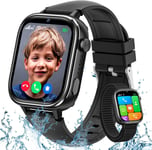 Montre Connectée Enfant Gps,4g Montre Intelligente Avec Carte Sim/Sos/Mode Classe/Appels Vidéo/Chat Vocal/Téléphone/Podomètre/Réveil/Jeux,Ip68 Étanche Smartwatch Pour Garçons Filles,Noir