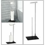 Toilet Roll Holder Free Standing Tissue Paper Dispenser Bath Storage Stand Base