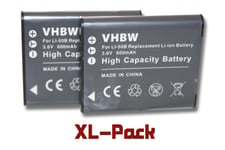 vhbw 2x Batteries compatible avec Kodak Pixpro FZ151, FZ201, SL10 Smart Lens appareil photo digital reflex APRN (600mAh, 3,6V, Li-ion)