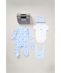 Rock A Bye Baby Girl Cotton 5-Piece Gift Set - Sky Blue - Size Newborn