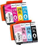 378 378Xl Cartouches D'Encre Replacement Pour 378 Xl 378Xl Multipack Pour Expression Photo Xp-8500 Xp-8505 Xp-8600 Xp-8000 Xp-8005 Xp-8605 Xp-8700 Xp-8005 (6 Packs)