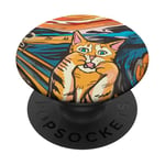 Chat Chaton Art Scream Art Drôle Chaton PopSockets PopGrip Adhésif