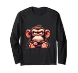 funny animals grumpy ape monkey Long Sleeve T-Shirt