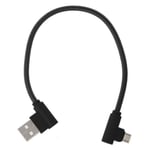 Double 90 Degree Right Angle Micro USB Charge Data Sync Nylon Braid Cable-25cm