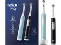 Oral-B | Elektrisk Tannbørste, Duo-Pakke | Pro Series 1 | Lader | For Voksne | Antall Børster Inkludert I Hodet Er 2 Antall Tannpussmoduser 3 | Blå Svart