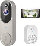 1080P Smart Wireless Video Doorbell Camera Chime Ringer AI Human Detection