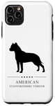 Coque pour iPhone 11 Pro Max Silhouette noire American Staffordshire Terrier