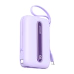 Joyroom Snabbladdning 22.5W mini Powerbank med dubbla kablar 20000mAh - Lila