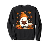 Cute Ghost Reading Book Lovers Halloween Ghost Coffee Cozy Sweatshirt