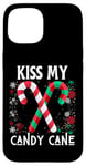 Coque pour iPhone 15 Kiss My Candy Cane Fight Naughty Ugly Pull de Noël