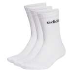 Adidas Mixte Chausettes Hauteur Mi-Mollet Linear Crew Cushioned 3 Pairs, White/Black, HT3455, S