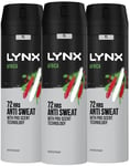 Lynx Africa, Anti-Perspirant Deodorant, 200 ml, Pack of 3