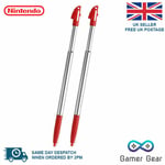 3DS XL LL Stylus Red & Silver Metal Retractable Touch Pen for Nintendo 2 Pack