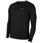 Nike M Nk Df Miler Top LS Long Sleeved T-Shirt - Black/(Reflective Silver), x-Large-T