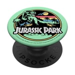 PopSockets Jurassic Park Retro Color Pop Circle And Stripes Scene PopSockets PopGrip - Support et Grip pour Smartphone/Tablette avec un Top Interchangeable