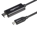 Amazon Basics USB-C to HDMI adapter cable (Thunderbolt 3 compatible) 4K @30 Hz - 0.305 metres, Black