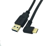 Câble court USB C mâle vers mâle,30 cm,coudé à 90 degrés,USB 3.1 Type-C mâle vers mâle,câble de charge rapide pour ordinateur portable,tablette et téléphone portable (USB droit vers angle C)