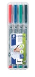 Staedtler 312WP4 Lumocolor Non-permanent Pen Broad 1.0/2.5 mm Line - Assorted Co