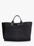 Pre-loved CHANEL Deauville Tote Bag, Navy Blue/Black