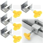 Dpzo - Serrure Fenetre Coulissante, 4PCS Serrures pour Fenêtres Coulissantes, Bloque Porte Coulissante Verrou Fenêtre Réglable Bloque - Sécurité