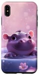 Coque pour iPhone XS Max Joli bébé hippopotame fond rose