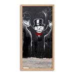 Wee Blue Coo Monopoly Man Graffiti Long Panel Framed Wall Art Print