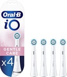 Oral-B iO Gentle Care Electric Toothbrush Head, Twisted & Angled Bristles for Deeper Plaque Removal, Pack of 4, Suitable for Mailbox, White