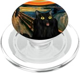 Munch Edvard The Scream Black Cat Peinture humoristique PopSockets PopGrip pour MagSafe