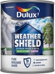 Dulux Weather Shield Quick Dry Satin Paint, 750 ml - Pure Brilliant White