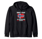 Vintage Norway Flag Don't Fear The Norwegian Is Here Zip Hoodie