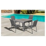 Table de jardin extensible - 6/8 places - Aluminium - Gris  