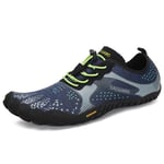 SAGUARO Chaussure Minimaliste Homme Chaussures Barefoot Femme Légère Randonnée Chaussures de Trail Running Outdoor Fitness Barefoot Shoes pour Semelle Zero Drop Bleu Oxford, GR.41 EU