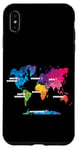 Coque pour iPhone XS Max Carte Colorée Terre Pays Continent Géographie Carte Du Monde