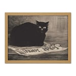 Guerard Black Cat Newspaper Journal Advert Artwork Framed Wall Art Print 18X24 Inch