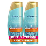 Head & Shoulders DERMAxPRO by Head & Shoulders Shampoing Antipelliculaire Revitalise | À la niacinamide, à l'aloe vera et à la vitamine E | Pour cuir chevelu sec et cheveux qui s'affinent | 2x225 ml