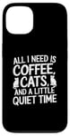 Coque pour iPhone 13 Amusant, parfait pour les amateurs de chat et de café