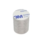 INF 10-pack superstarka neodymmagneter med självhäftande baksida Silver 15 x 3mm