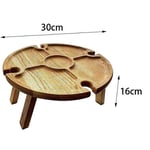 Table De Pique-Nique Pliante En Bois Pour L'extérieur, Avec Support En Verre, Bureau Rond Et Pliable, Support Pour Verres À Vin, Pour Fête Dans Le Jardin