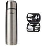 ThermoCafé Stainless Steel Flask, Multi-colour, 1.0 L & Tommee Tippee Healthcare Kit for Baby